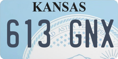 KS license plate 613GNX