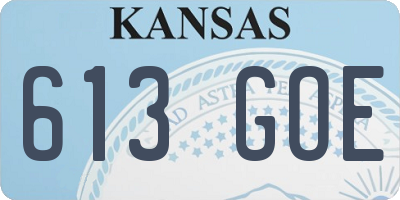 KS license plate 613GOE
