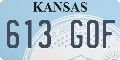 KS license plate 613GOF