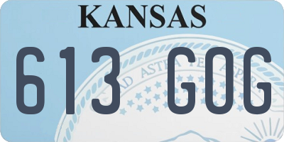 KS license plate 613GOG