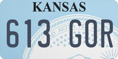 KS license plate 613GOR