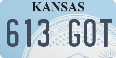 KS license plate 613GOT