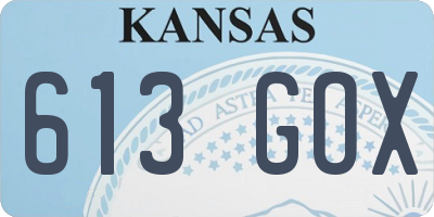 KS license plate 613GOX