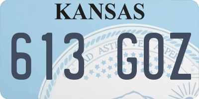 KS license plate 613GOZ