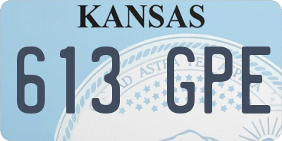 KS license plate 613GPE