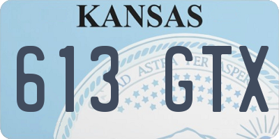KS license plate 613GTX