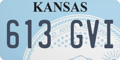 KS license plate 613GVI