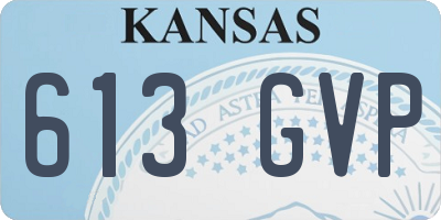 KS license plate 613GVP
