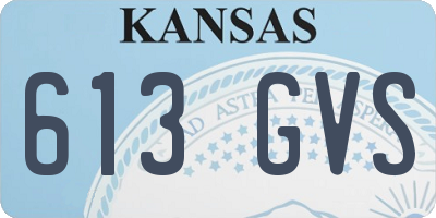 KS license plate 613GVS