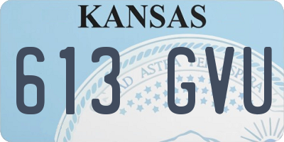 KS license plate 613GVU