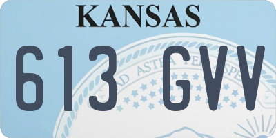 KS license plate 613GVV