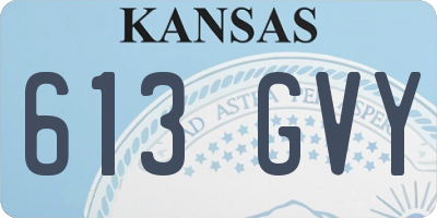 KS license plate 613GVY
