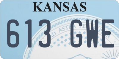 KS license plate 613GWE