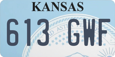 KS license plate 613GWF