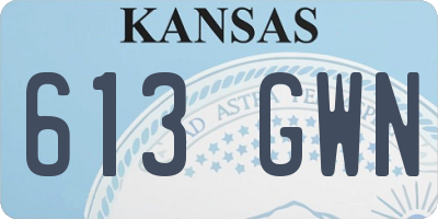 KS license plate 613GWN
