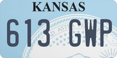 KS license plate 613GWP