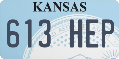 KS license plate 613HEP