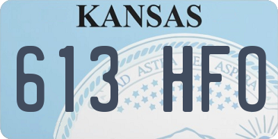 KS license plate 613HFO