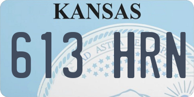 KS license plate 613HRN