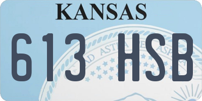KS license plate 613HSB