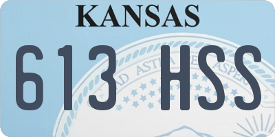 KS license plate 613HSS