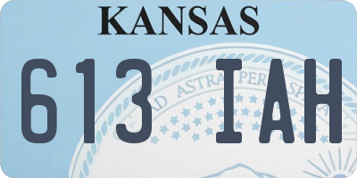 KS license plate 613IAH