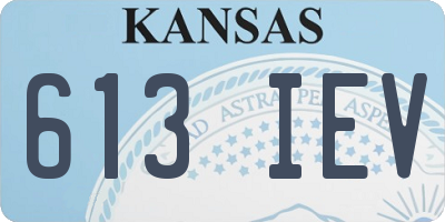 KS license plate 613IEV