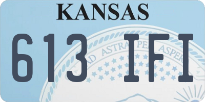 KS license plate 613IFI