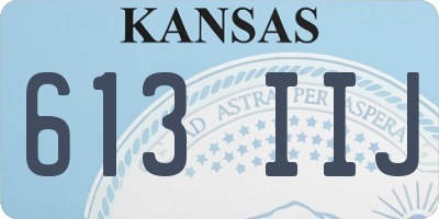 KS license plate 613IIJ