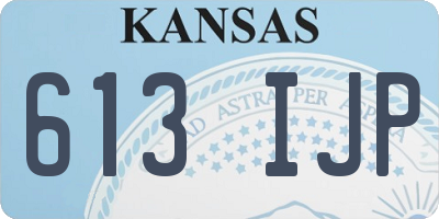 KS license plate 613IJP