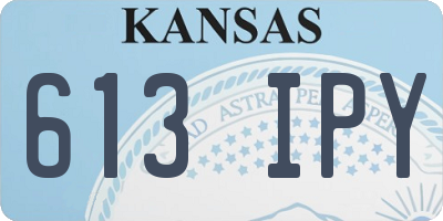 KS license plate 613IPY