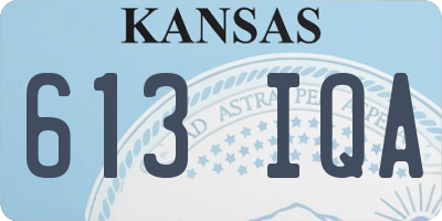 KS license plate 613IQA