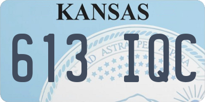 KS license plate 613IQC