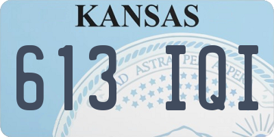 KS license plate 613IQI
