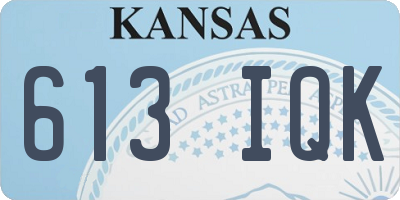 KS license plate 613IQK