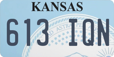 KS license plate 613IQN