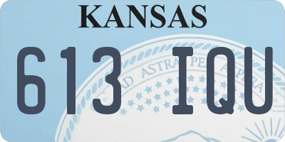 KS license plate 613IQU