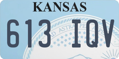 KS license plate 613IQV