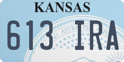 KS license plate 613IRA