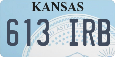 KS license plate 613IRB