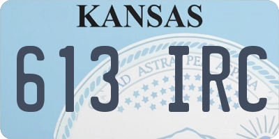 KS license plate 613IRC