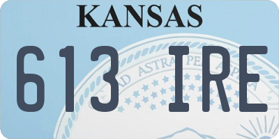 KS license plate 613IRE