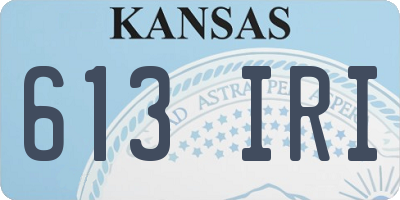KS license plate 613IRI