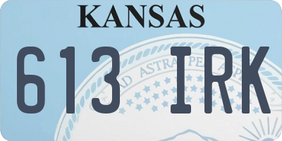KS license plate 613IRK