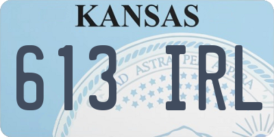 KS license plate 613IRL