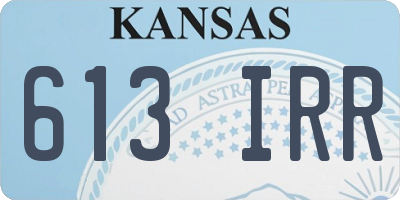 KS license plate 613IRR