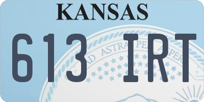 KS license plate 613IRT