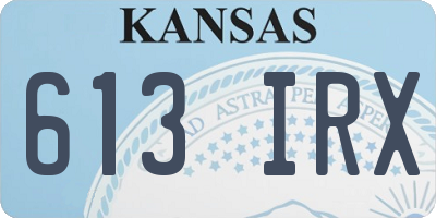 KS license plate 613IRX