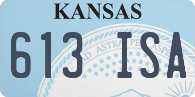 KS license plate 613ISA