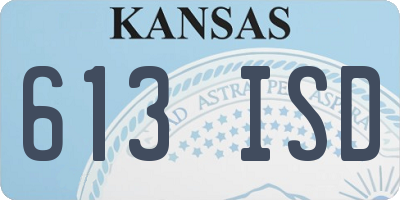 KS license plate 613ISD
